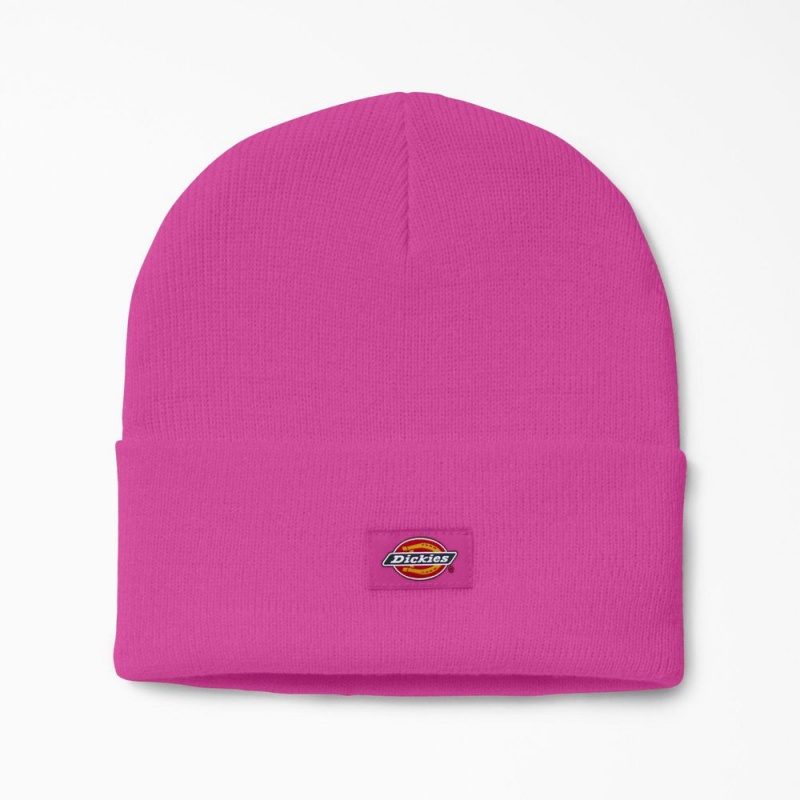 Pink Men\'s Dickies Cuffed Knit Beanie | SHN813705