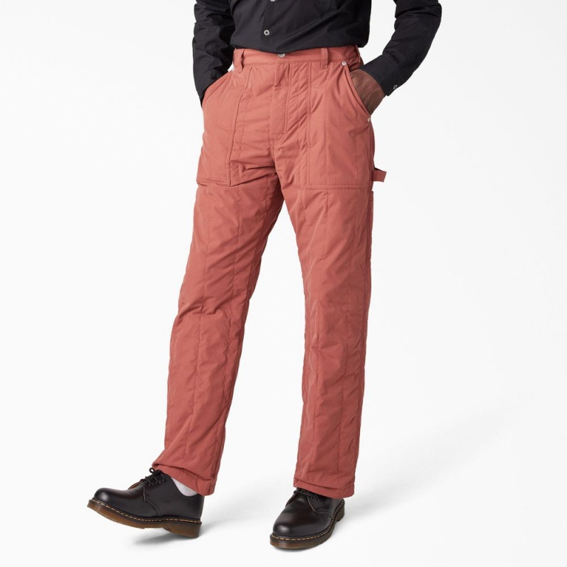 Pink Men's Dickies Premium Collection Quilted Utility Pants | CKN596471