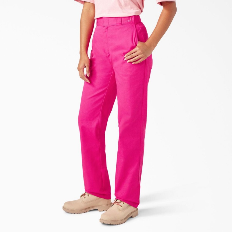 Pink Women's Dickies Breast Cancer Awareness 874® Work Pants | VAE827014