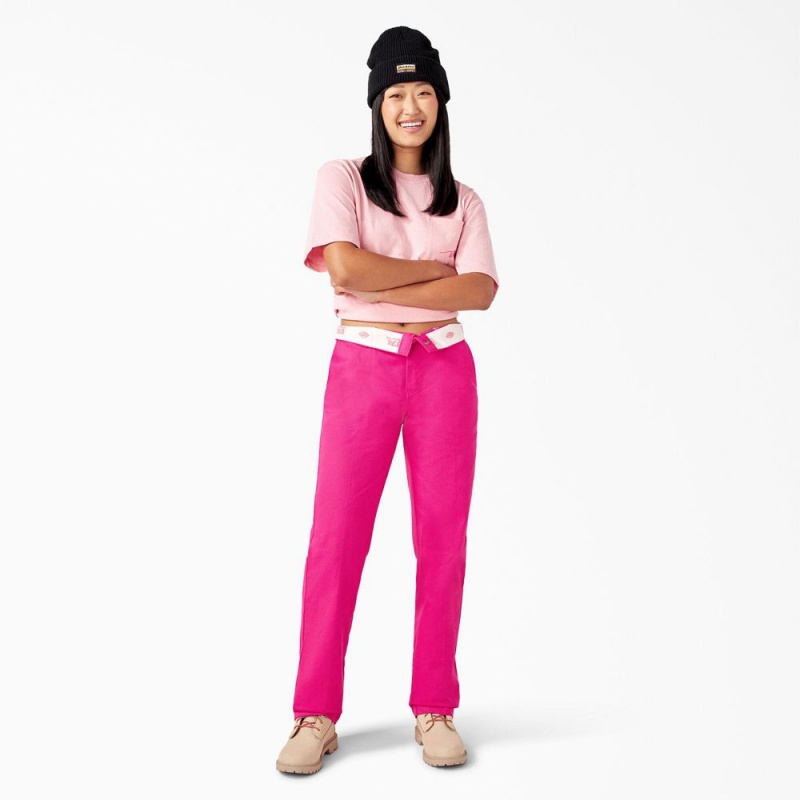 Pink Women's Dickies Breast Cancer Awareness 874® Work Pants | VAE827014