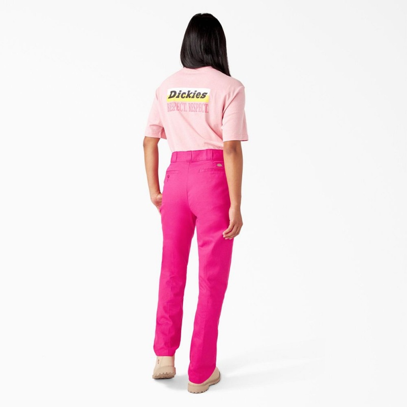 Pink Women's Dickies Breast Cancer Awareness 874® Work Pants | VAE827014