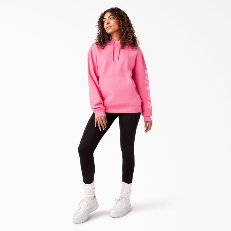 Pink Women's Dickies Breast Cancer Awareness Logo Hoodie | RSP895246