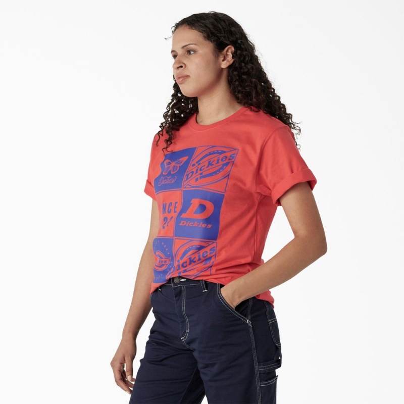 Pink Women's Dickies Graphic Band T-Shirt | JFV567938