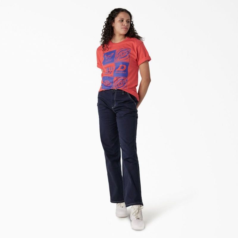 Pink Women's Dickies Graphic Band T-Shirt | JFV567938