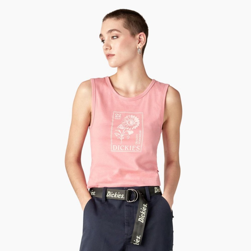 Pink Women\'s Dickies Graphic Tank Top | YSP281764