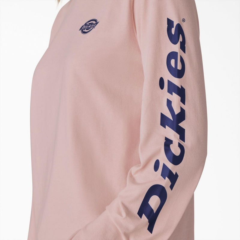 Pink Women's Dickies Long Sleeve Heavyweight Graphic T-Shirt | OSW987462