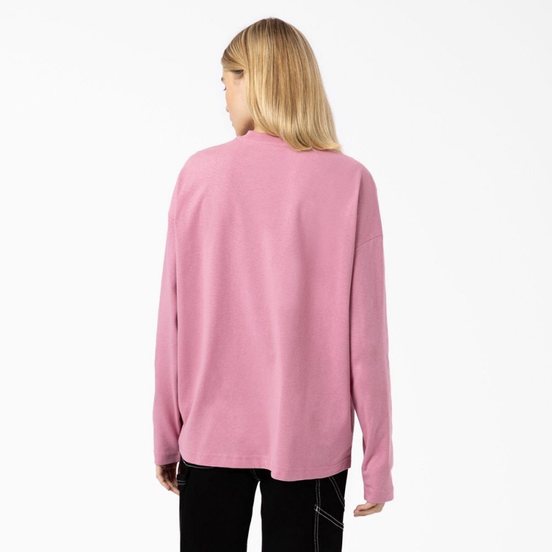 Pink Women's Dickies Summerdale Long Sleeve T-Shirt | CKA084315