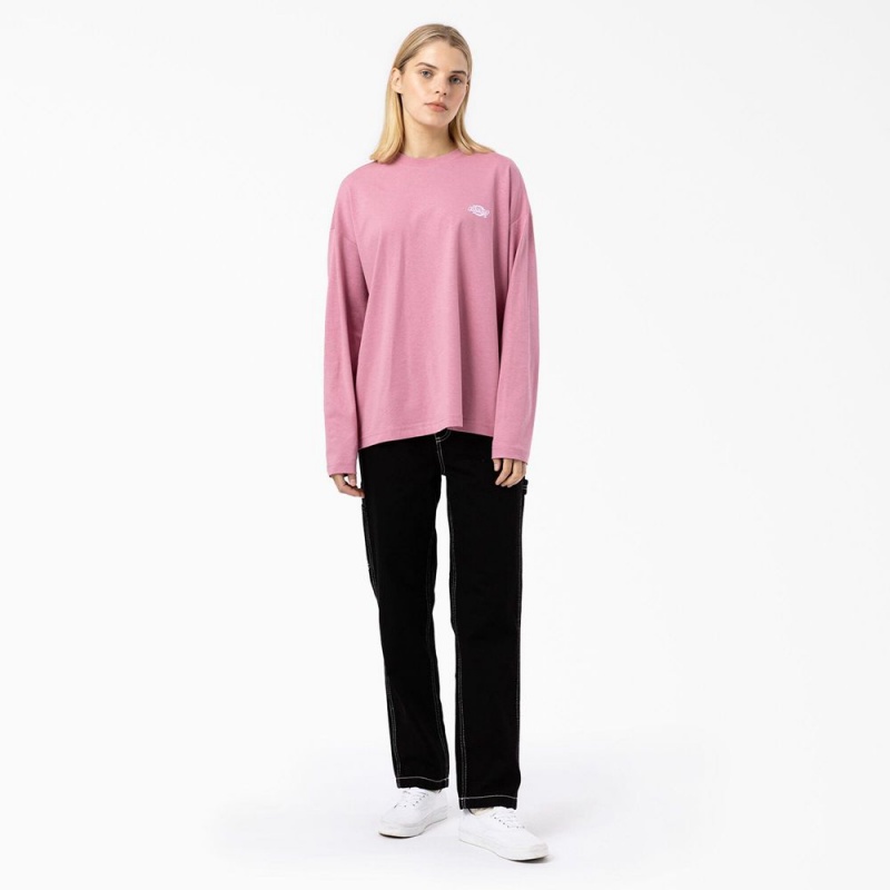 Pink Women's Dickies Summerdale Long Sleeve T-Shirt | CKA084315