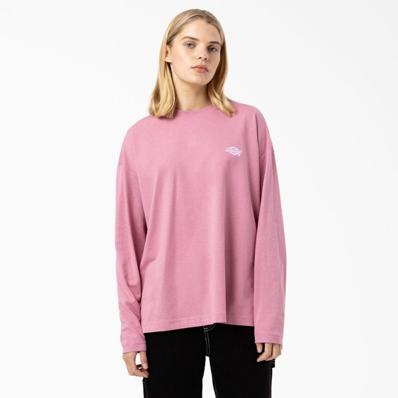 Pink Women\'s Dickies Summerdale Long Sleeve T-Shirt | CKA084315