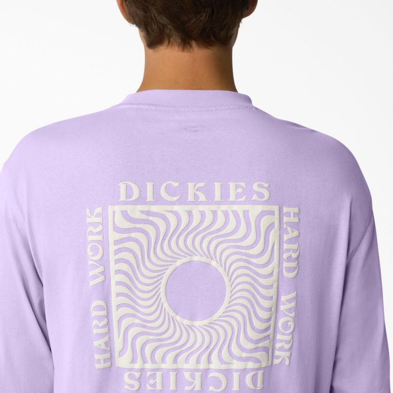 Purple Men's Dickies Oatfield Long Sleeve T-Shirt | PDX456270