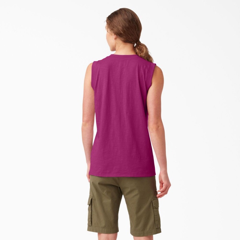 Purple Women's Dickies Classic Tank Top | JID184753