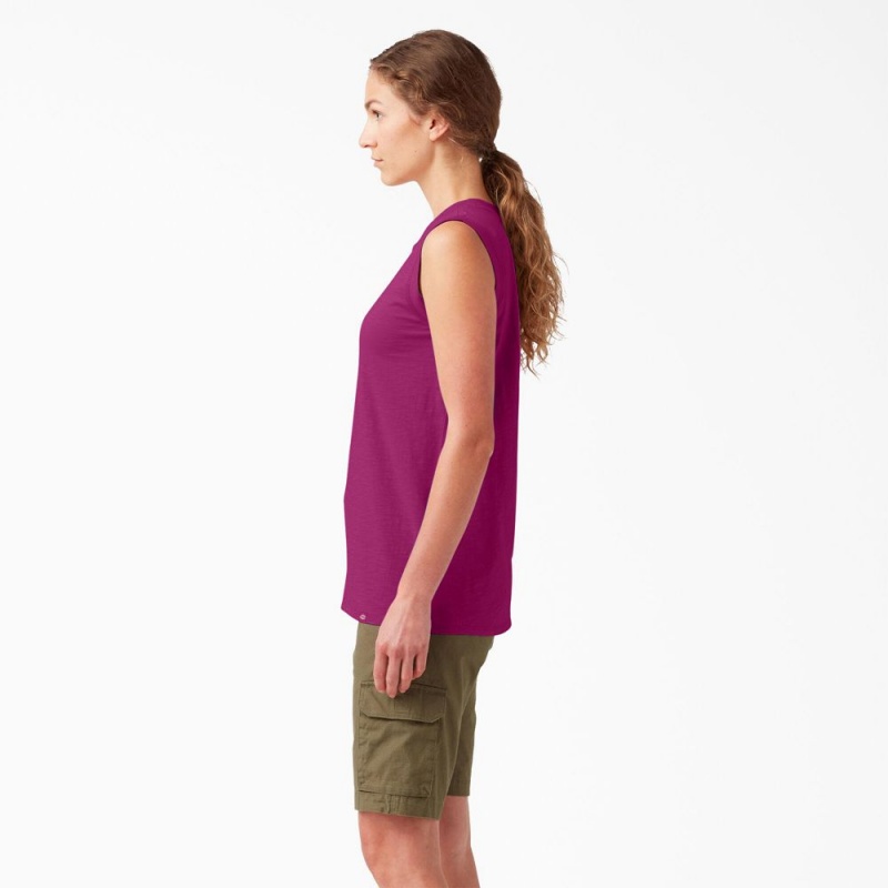 Purple Women's Dickies Classic Tank Top | JID184753