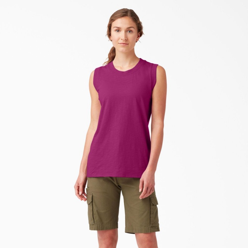 Purple Women\'s Dickies Classic Tank Top | JID184753