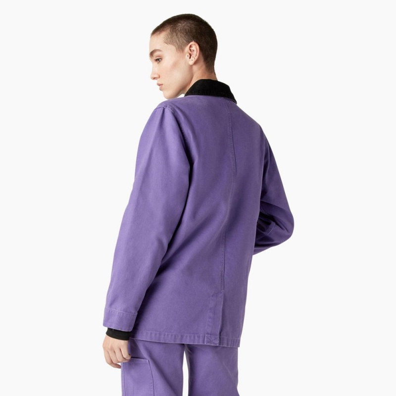 Purple Women's Dickies Duck Canvas Chore Coat Jacket | GRV745128