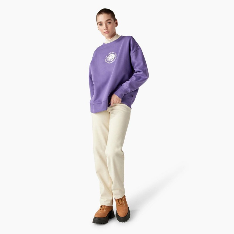 Purple Women's Dickies Garden Plain Sweatshirt | OBS483715