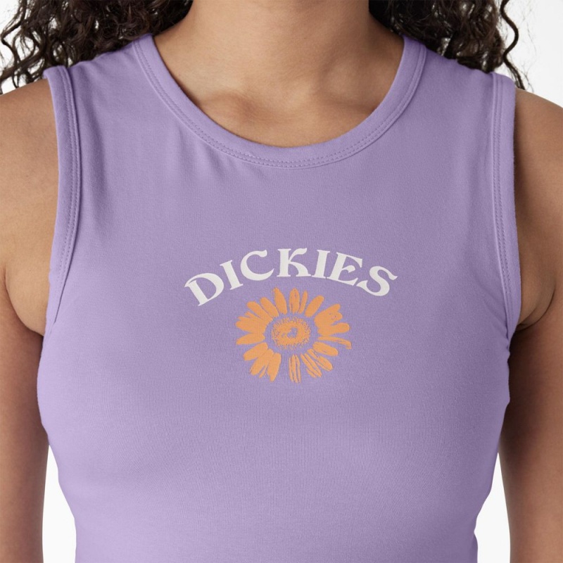 Purple Women's Dickies Graphic Cropped Tank Top | UEW598137