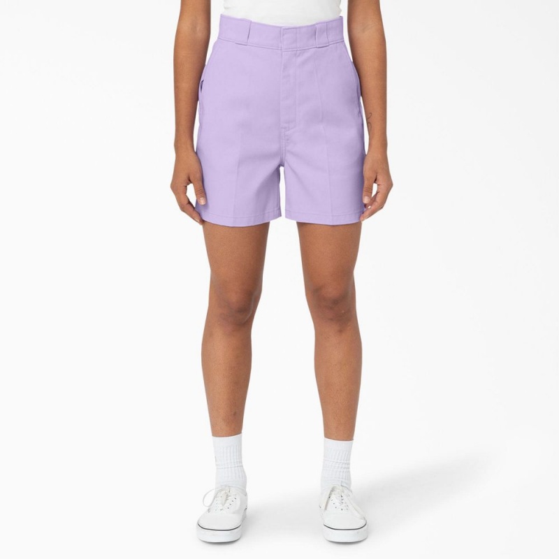 Purple Women\'s Dickies Phoenix Shorts | MZH194573