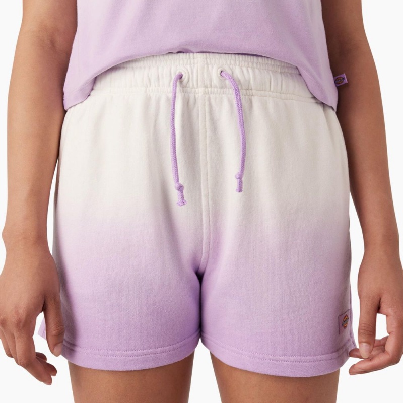 Purple Women's Dickies Relaxed Fit Ombre Knit Shorts | UYB095172