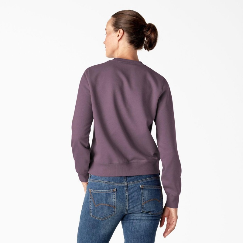 Purple Women's Dickies Water Repellent Logo Sweatshirt | QHG807459