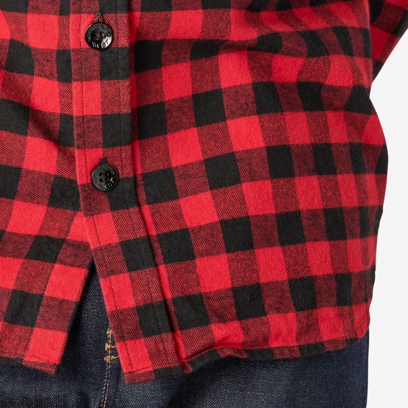 Red Men's Dickies 1922 Buffalo Check Flannel Shirt | YAQ725184