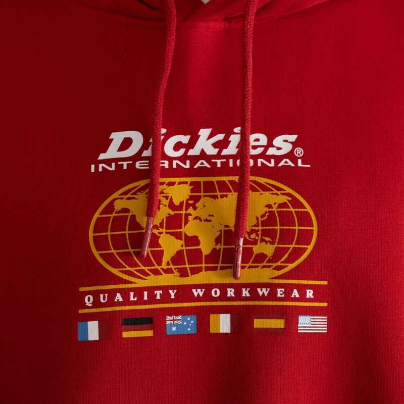 Red Men's Dickies Jake Hayes Graphic Hoodie | WSV289645