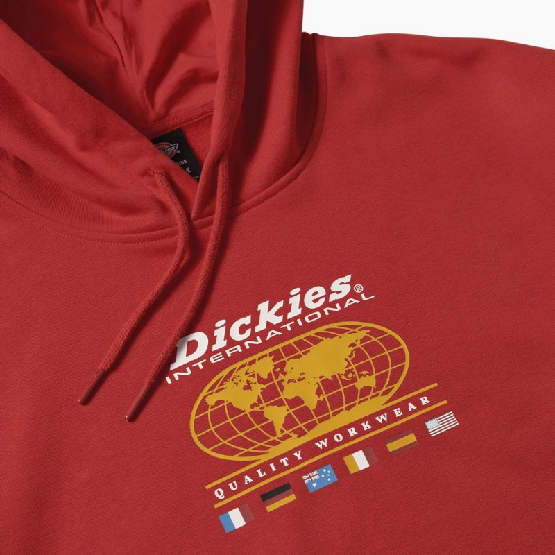 Red Men's Dickies Jake Hayes Graphic Hoodie | WSV289645