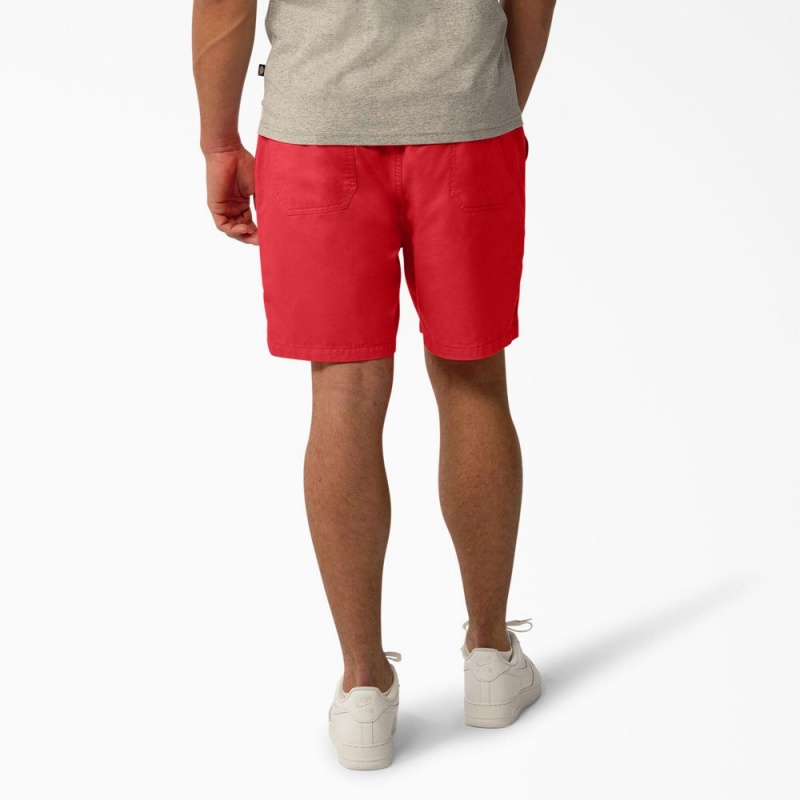 Red Men's Dickies Pelican Rapids Relaxed Fit Shorts | ROA709264