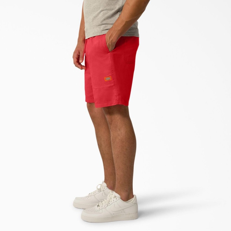 Red Men's Dickies Pelican Rapids Relaxed Fit Shorts | ROA709264