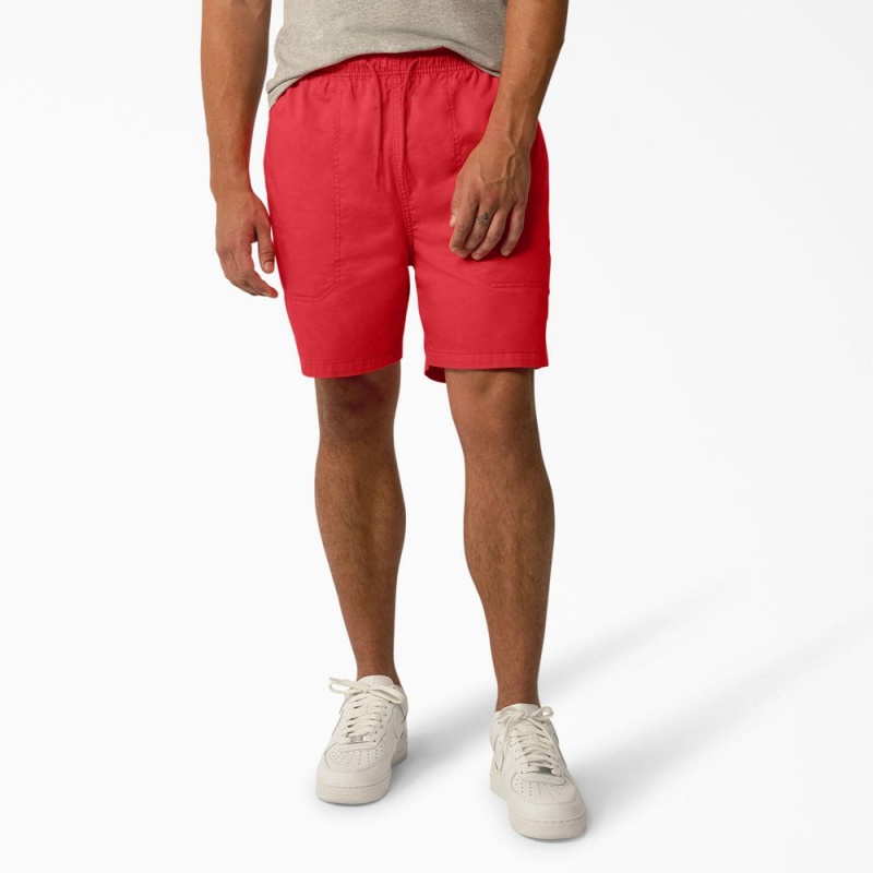 Red Men\'s Dickies Pelican Rapids Relaxed Fit Shorts | ROA709264