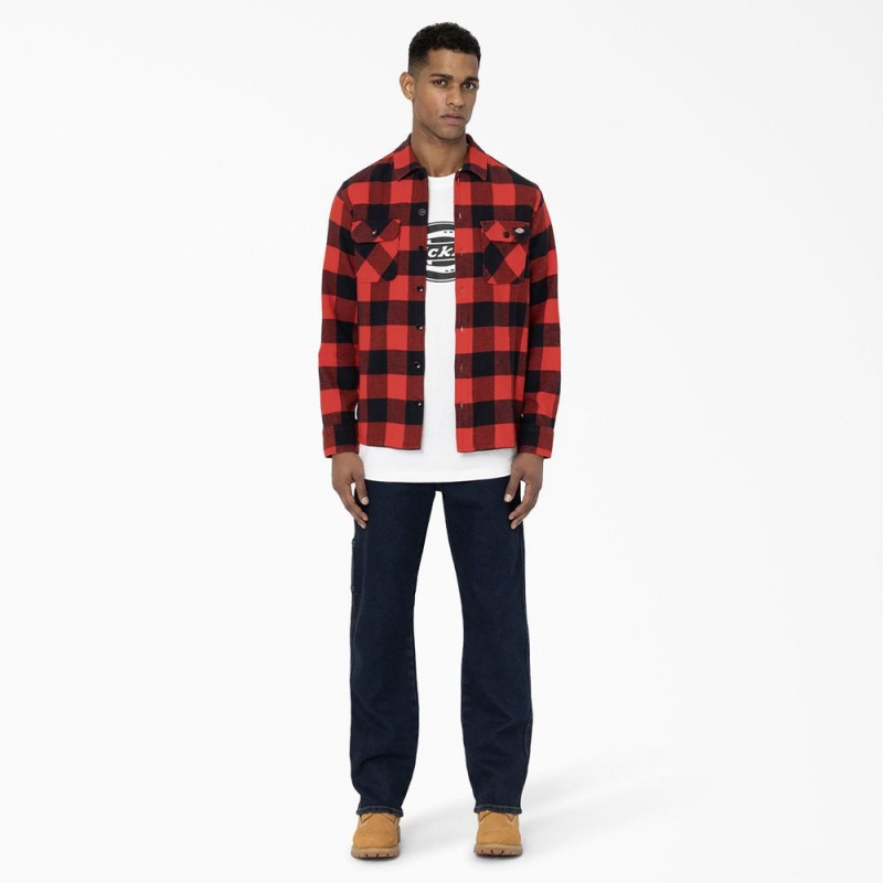 Red Men's Dickies Sacramento Shirt | KGO423910