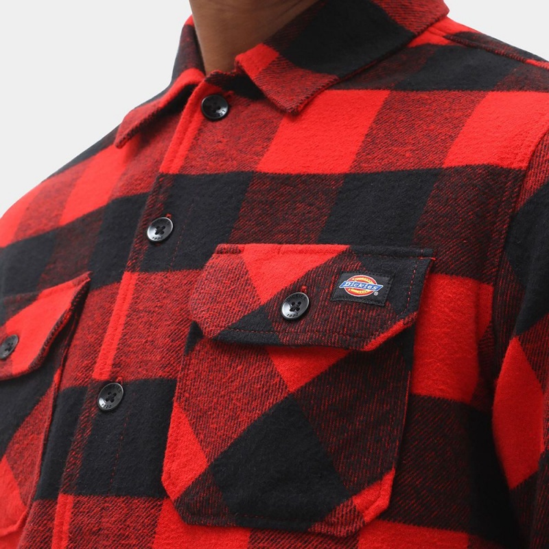 Red Men's Dickies Sacramento Shirt | KGO423910