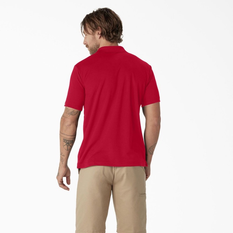 Red Men's Dickies Short Sleeve Performance Polo Shirt | ICO621493