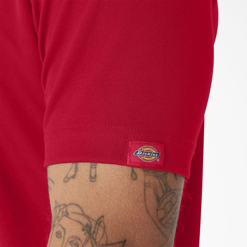 Red Men's Dickies Short Sleeve Performance Polo Shirt | ICO621493