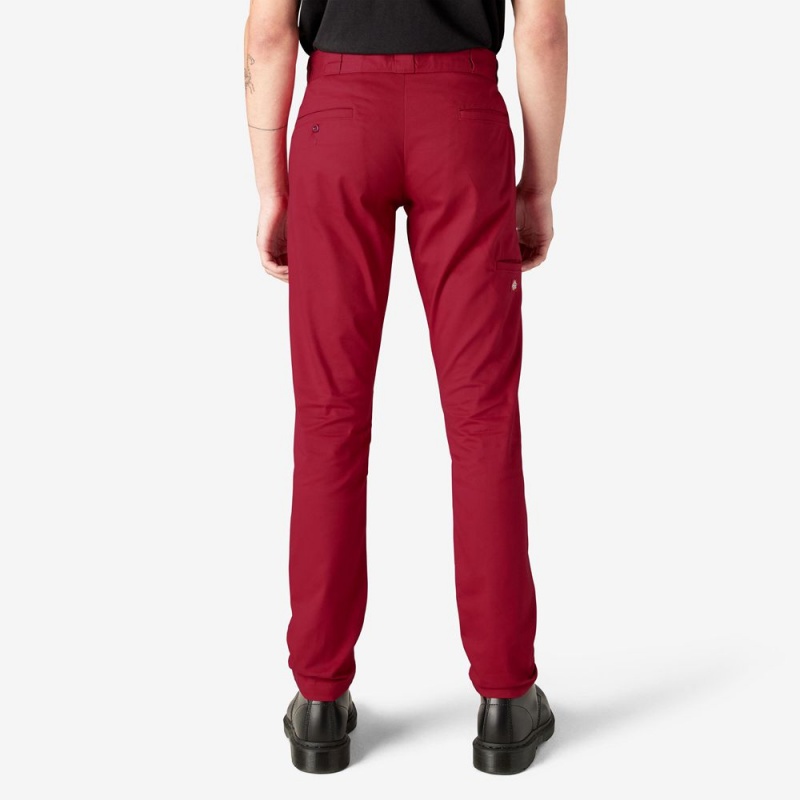 Red Men's Dickies Skinny Fit Double Knee Work Pants | GIP028719