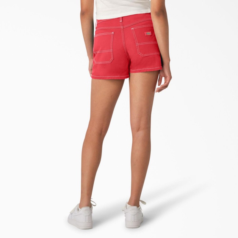 Red Women's Dickies Carpenter Shorts | VOU408135