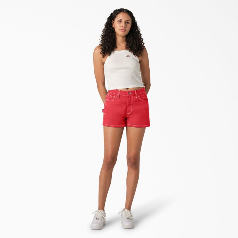 Red Women's Dickies Carpenter Shorts | VOU408135