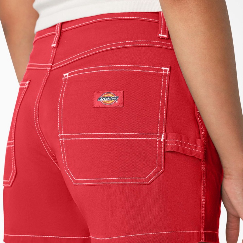 Red Women's Dickies Carpenter Shorts | VOU408135