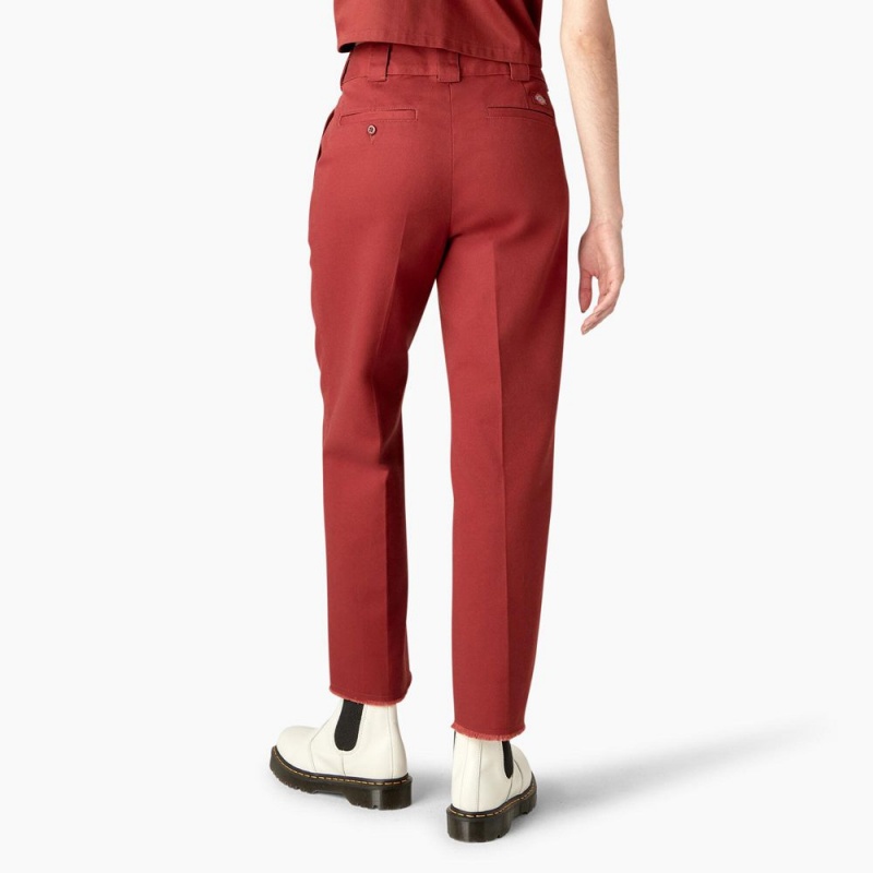 Red Women's Dickies Regular Fit Cropped Pants | CIR817265