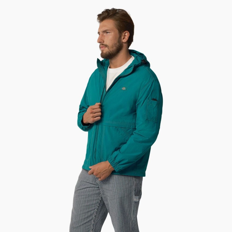 Turquoise Men's Dickies Jackson Windbreaker Jacket | CUN219043