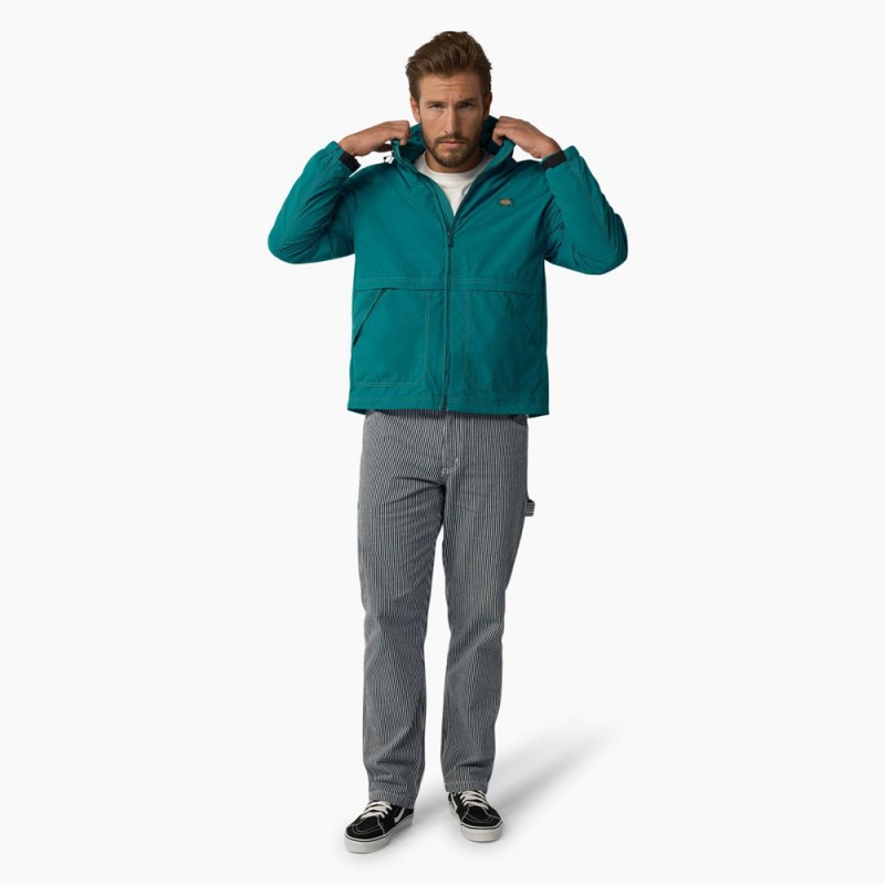 Turquoise Men's Dickies Jackson Windbreaker Jacket | CUN219043