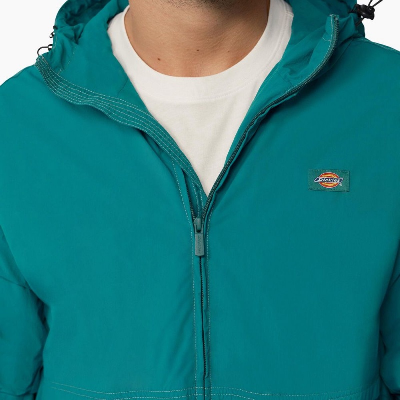 Turquoise Men's Dickies Jackson Windbreaker Jacket | CUN219043