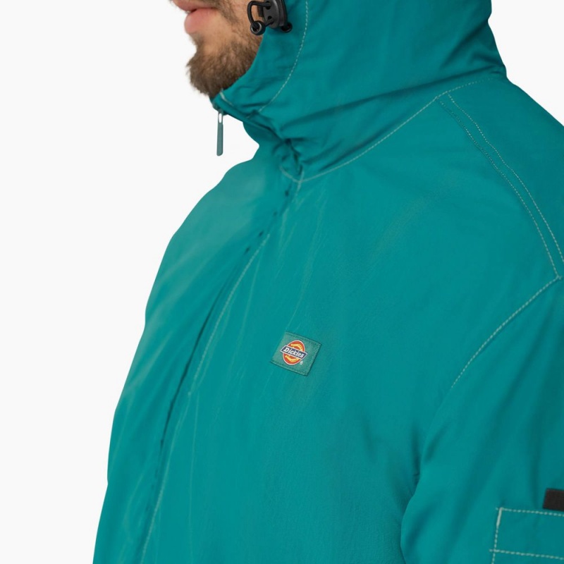 Turquoise Men's Dickies Jackson Windbreaker Jacket | CUN219043