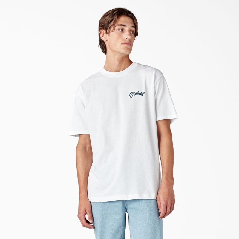 White Men's Dickies Dighton Graphic T-Shirt | DSH037692