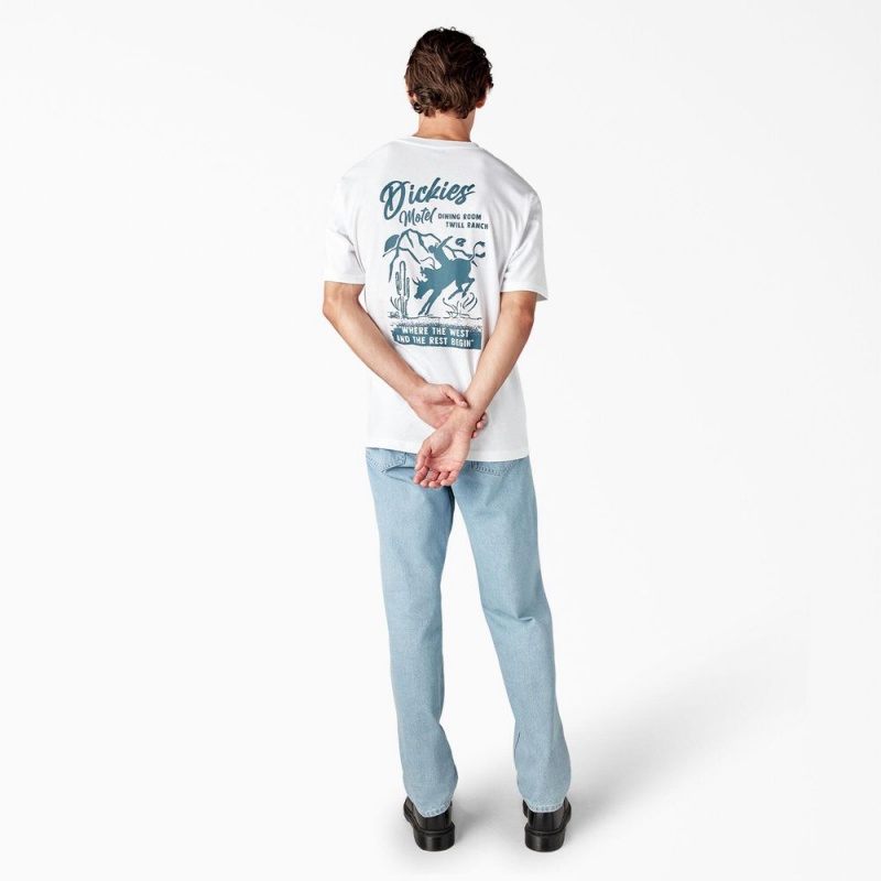 White Men's Dickies Dighton Graphic T-Shirt | DSH037692