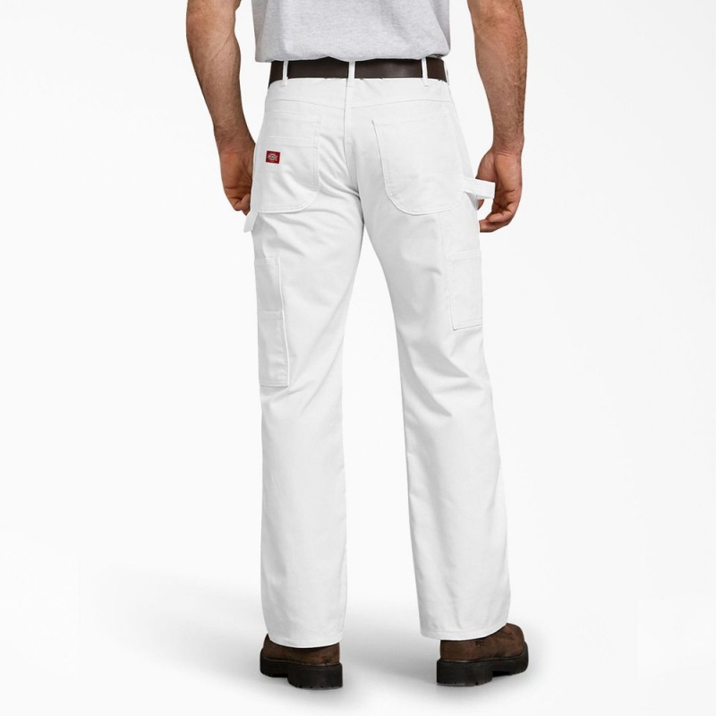 White Men's Dickies FLEX Relaxed Fit Painter's Pants | BKG617082