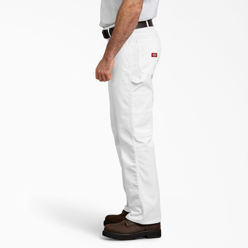 White Men's Dickies FLEX Relaxed Fit Painter's Pants | BKG617082