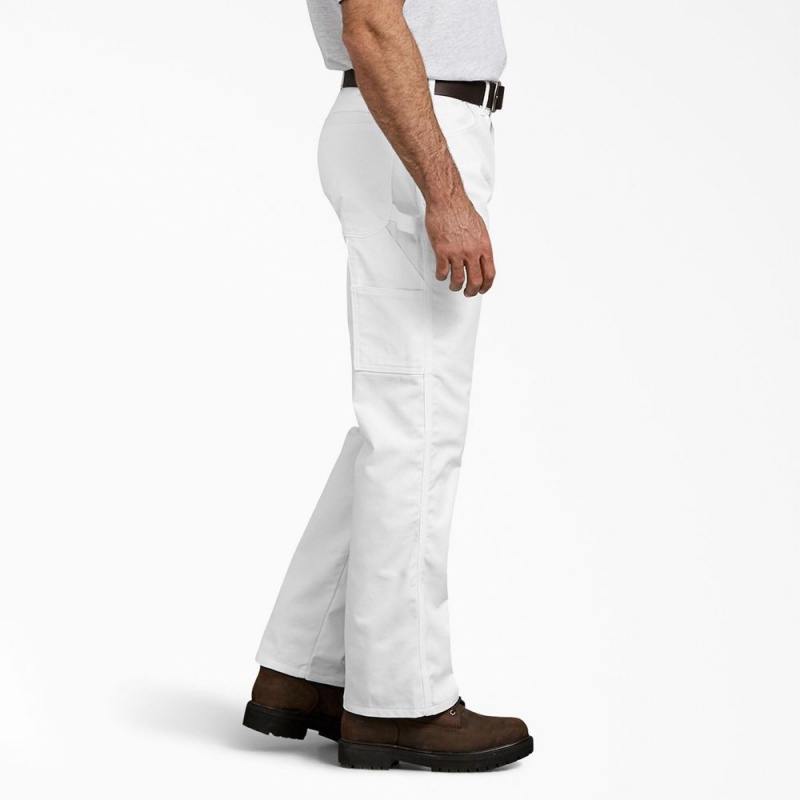 White Men's Dickies FLEX Relaxed Fit Painter's Pants | BKG617082