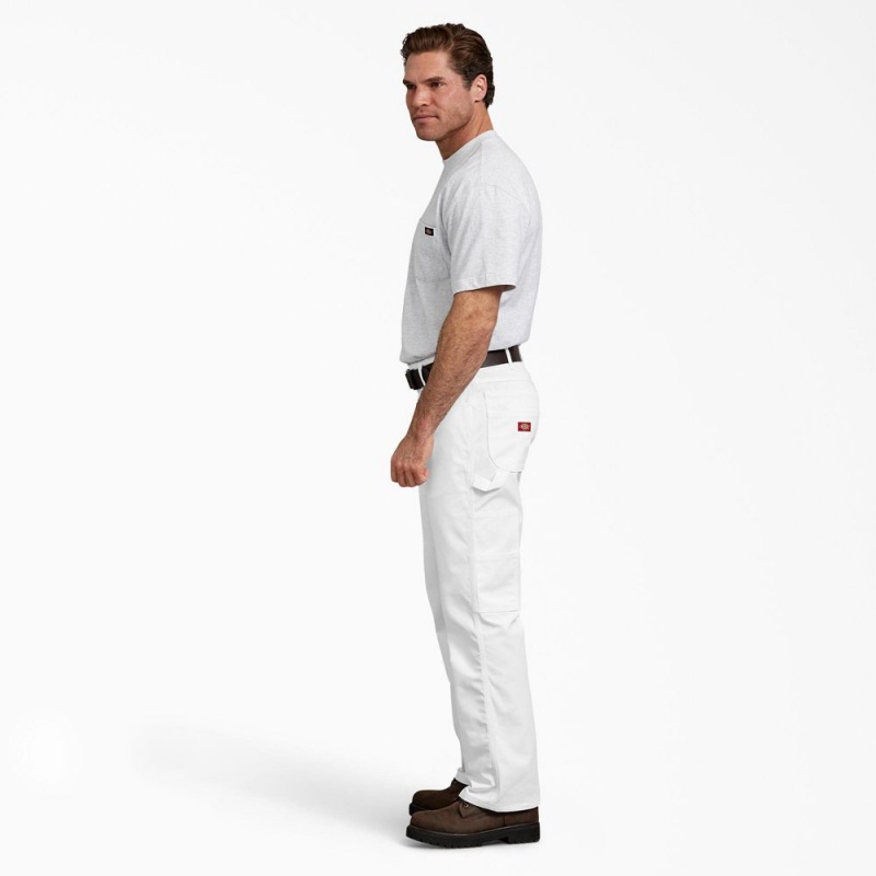 White Men's Dickies FLEX Relaxed Fit Painter's Pants | BKG617082