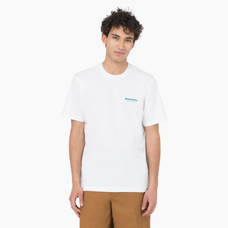 White Men's Dickies Leesburg Short Sleeve T-Shirt | GPY349508