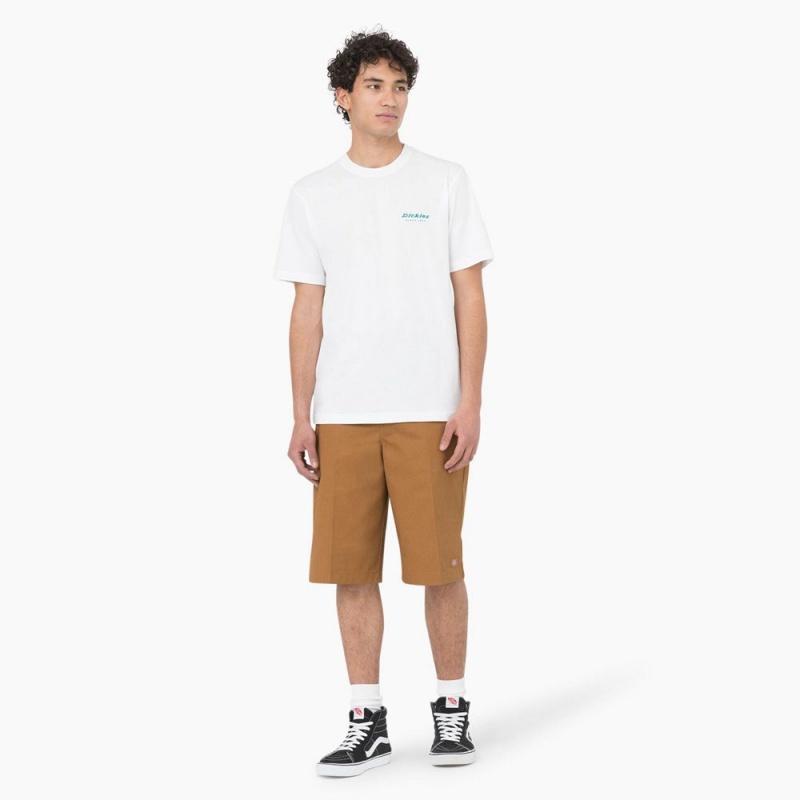 White Men's Dickies Leesburg Short Sleeve T-Shirt | GPY349508